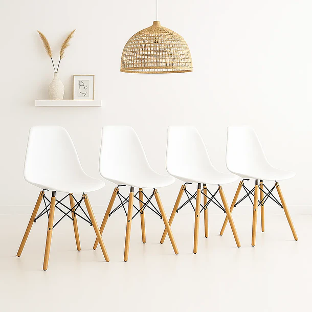 Pack de 4 Sillas Eames Blancas 2