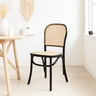Silla de Comedor Hoffman o Lombardia Madera Rattan - Negra 4