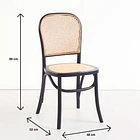 Silla de Comedor Hoffman o Lombardia Madera Rattan - Negra 8