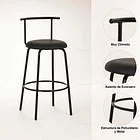 Pack de 2 Taburetes Altos Oslo Metal y Cuero Sintético - Negro 5