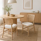 Pack de 2 Sillas de Estilo Natural con Respaldo Tejido y Asiento Acolchado 2