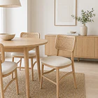 Pack de 2 Sillas de Estilo Natural con Respaldo Tejido y Asiento Acolchado 3