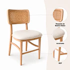 Pack de 2 Sillas de Estilo Natural con Respaldo Tejido y Asiento Acolchado 5