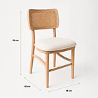 Silla de Estilo Natural con Respaldo Tejido y Asiento Acolchado 4