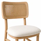Silla de Estilo Natural con Respaldo Tejido y Asiento Acolchado 6