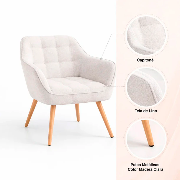 Butaca Decorativa Velvet Chic - Beige 5