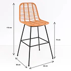 Pack de 4 Taburetes Alto de Terraza Rattan Grecia Color Madera 4