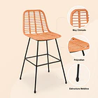Pack de 4 Taburetes Alto de Terraza Rattan Grecia Color Madera 5