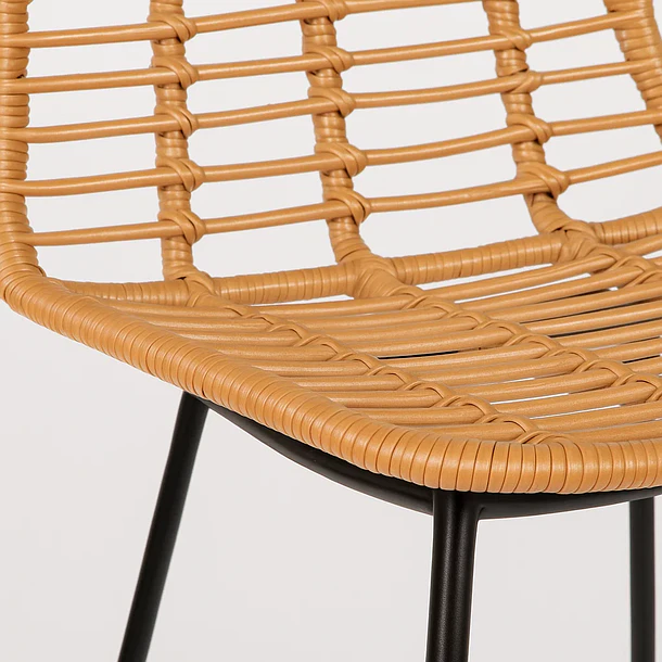 Pack de 4 Taburetes Alto de Terraza Rattan Grecia Color Madera 6