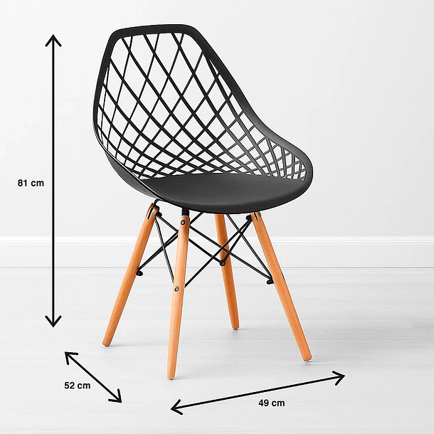 Silla Eames Enrejada Mesh - Negra 4
