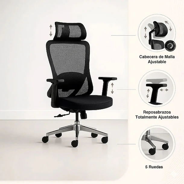 Silla de Oficina Flexor - Negro 5