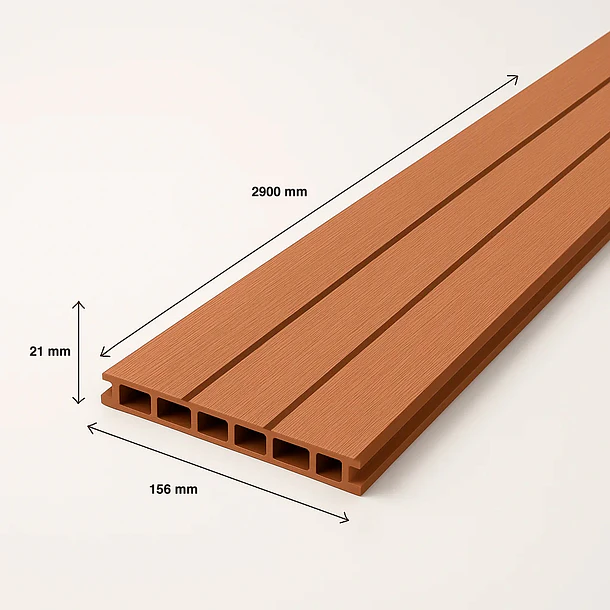 Pack de 5 Revestimientos Siding WPC exterior Color Madera Clara 4