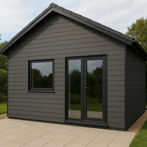 Pack de 5 Revestimientos Siding WPC exterior Color Madera Oscura 3