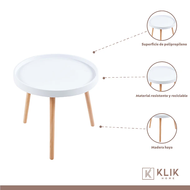 Mesa Lateral Pequeña Redonda Eames - Blanca 5