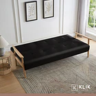 Futón Sofá Cama 3 cuerpos Amelia - Ecocuero Negro 10