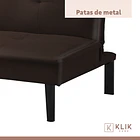 Futón Sofá Cama 2 cuerpos Simply - Ecocuero Café 8