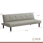 Futón Sofá Cama 2 cuerpos Sofía - Ecocuero Gris 5