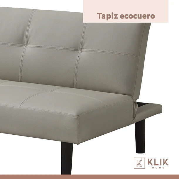 Futón Sofá Cama 2 cuerpos Sofía - Ecocuero Gris 6