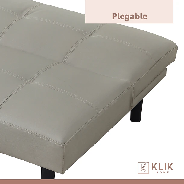 Futón Sofá Cama 2 cuerpos Sofía - Ecocuero Gris 7