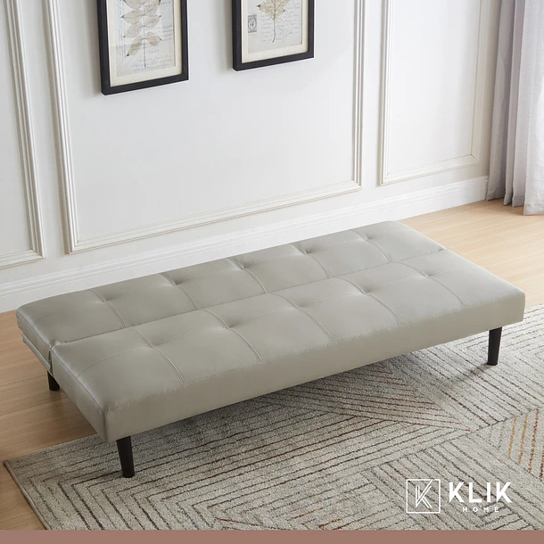 Futón Sofá Cama 2 cuerpos Sofía - Ecocuero Gris 9