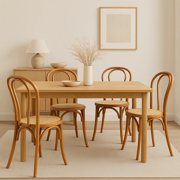 Silla Amelia Vienna Madera Rattan - Natural 3