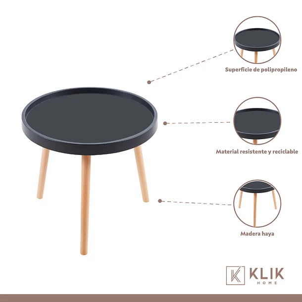Mesa Lateral Pequeña Redonda Eames - Negra 6