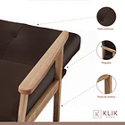 Futón Sofá Cama 3 cuerpos Amelia - Ecocuero Café 5