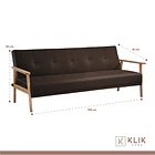 Futón Sofá Cama 3 cuerpos Amelia - Ecocuero Café 6