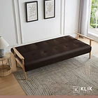 Futón Sofá Cama 3 cuerpos Amelia - Ecocuero Café 10