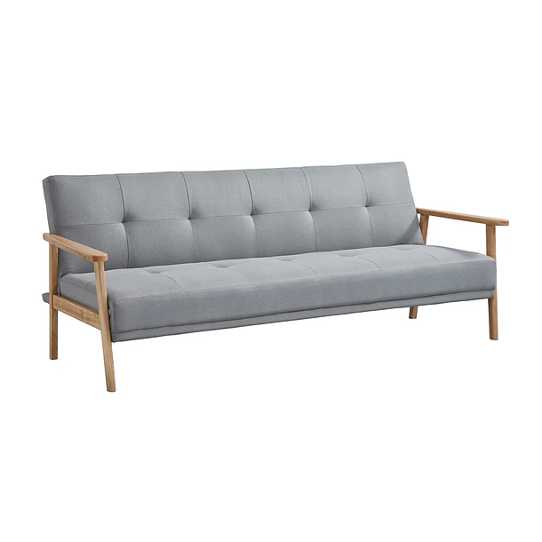 Futón Sofá Cama 3 cuerpos Amelia - Lino Gris 1