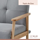 Futón Sofá Cama 3 cuerpos Amelia - Lino Gris 9