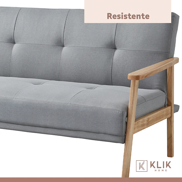 Futón Sofá Cama 3 cuerpos Amelia - Lino Gris 13