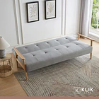 Futón Sofá Cama 3 cuerpos Amelia - Lino Gris 15