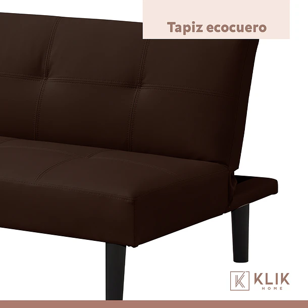 Futón Sofá Cama 2 cuerpos Sofía - Ecocuero Café 7