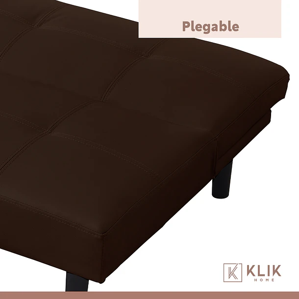 Futón Sofá Cama 2 cuerpos Sofía - Ecocuero Café 8