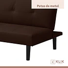 Futón Sofá Cama 2 cuerpos Sofía - Ecocuero Café 9