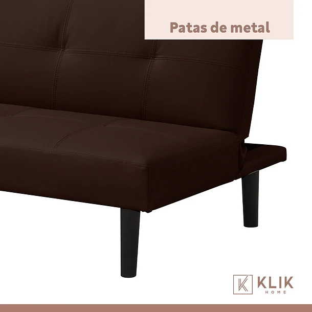 Futón Sofá Cama 2 cuerpos Sofía - Ecocuero Café 9