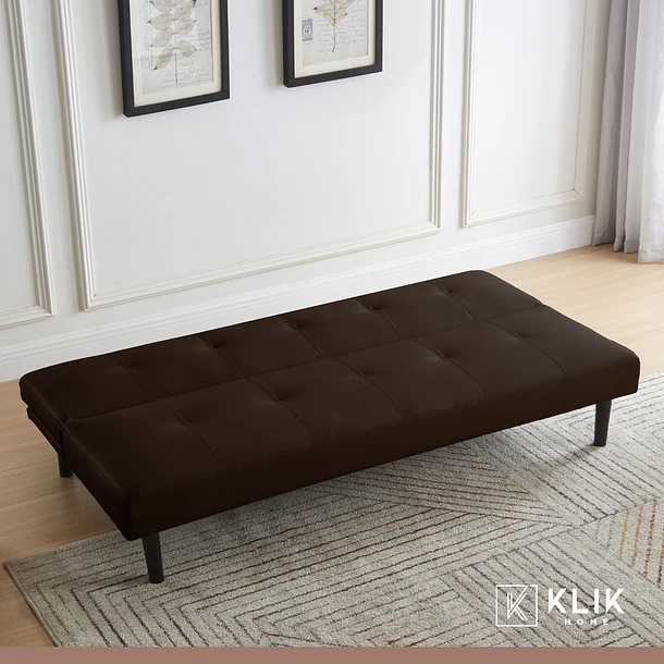 Futón Sofá Cama 2 cuerpos Sofía - Ecocuero Café 10