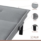 Futón Sofá Cama 2 cuerpos Simply - Lino Gris 4