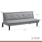 Futón Sofá Cama 2 cuerpos Simply - Lino Gris 5