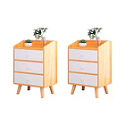 Pack de 2 Veladores Tres Cajones Simply 37x30x60 1