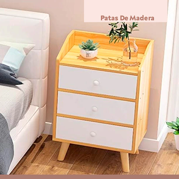 Pack de 2 Veladores Tres Cajones Simply 37x30x60 7