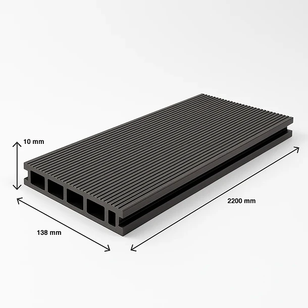 Pack de 5 muros separadores divisores WPC madera clara 4