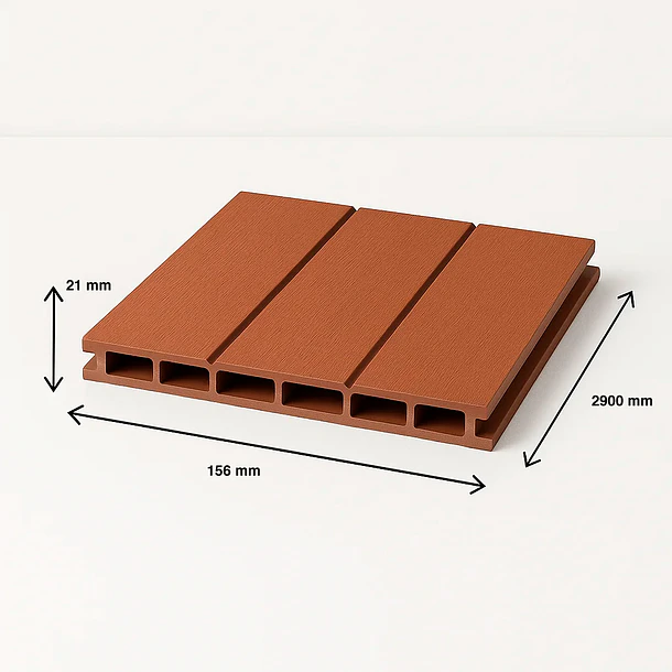 Pack de 5 Revestimientos Siding WPC exterior Color Madera 4