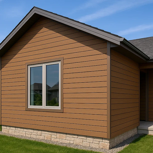 Pack de 5 Revestimientos Siding WPC exterior Color Gris Oscuro 2