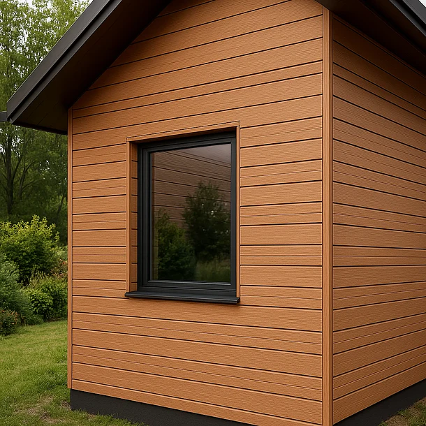 Pack de 5 Revestimientos Siding WPC exterior Color Gris Oscuro 3