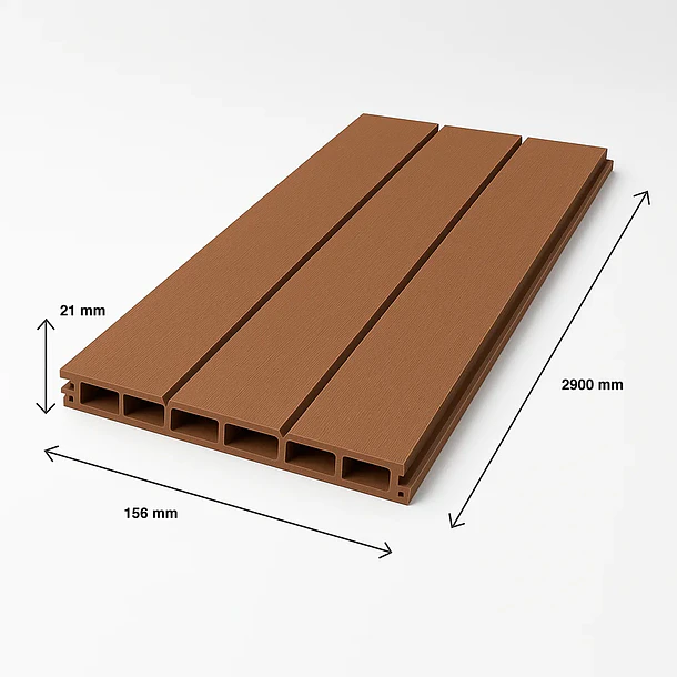 Pack de 5 Revestimientos Siding WPC exterior Color Gris Oscuro 4