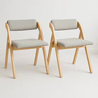 Pack de 2 Sillas Betlahem de madera plegable acolchada - Gris 1