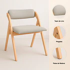 Pack de 2 Sillas Betlahem de madera plegable acolchada - Gris 5