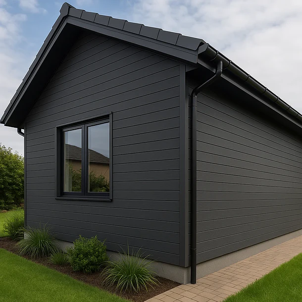 Pack de 5 Revestimientos Siding WPC exterior Color Gris Azulado 2
